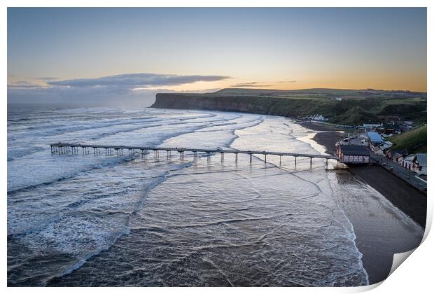 Saltburn by the Sea Sunrise Print by Apollo Aerial Photography