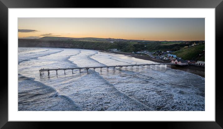 Saltburn by the Sea View Framed Mounted Print by Apollo Aerial Photography