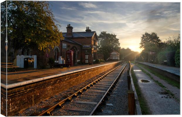 Hadlow Road Station at Sunrise Canvas Print by Liam Neon