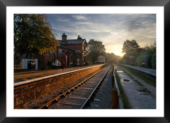Hadlow Road Station at Sunrise Framed Mounted Print by Liam Neon