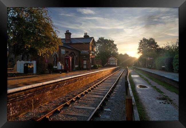 Hadlow Road Station at Sunrise Framed Print by Liam Neon