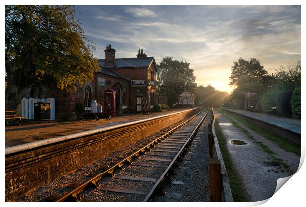 Hadlow Road Station at Sunrise Print by Liam Neon