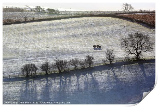 Winters morning in the Garw Valley Print by Glyn Evans