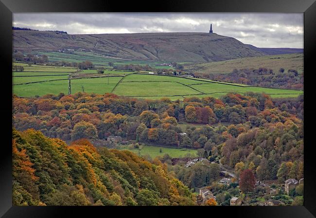 Stoodley Pike from Old Town. Framed Print by David Birchall