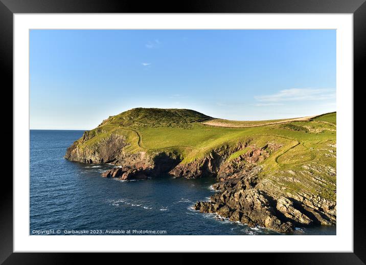 The cliffs on the Port Quin headland, North Cornwa Framed Mounted Print by  Garbauske