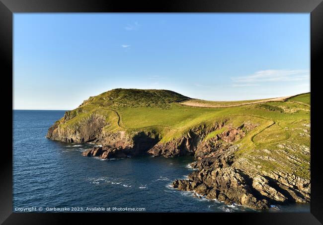 The cliffs on the Port Quin headland, North Cornwa Framed Print by  Garbauske