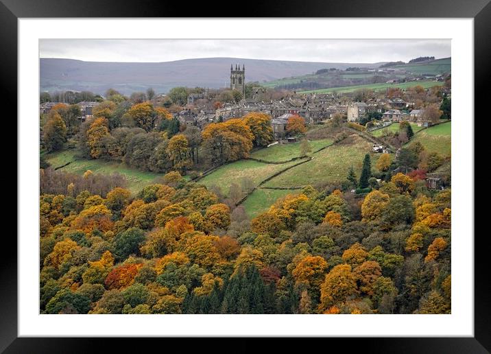 View to Heptonstall from Old Town. Framed Mounted Print by David Birchall