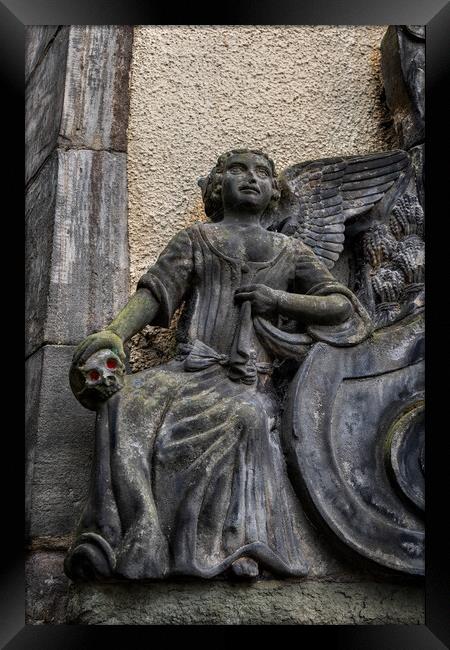 Angel With Skull In Greyfriars Kirkyard In Edinburgh Framed Print by Artur Bogacki