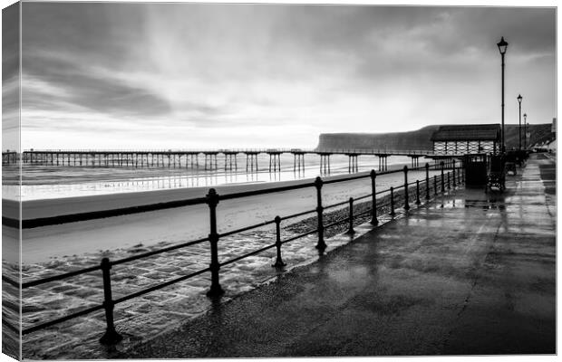 Saltburn Black and White Canvas Print by Tim Hill