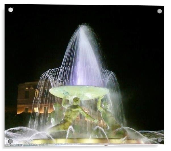 Triton Fountain Valletta Acrylic by Sheila Ramsey
