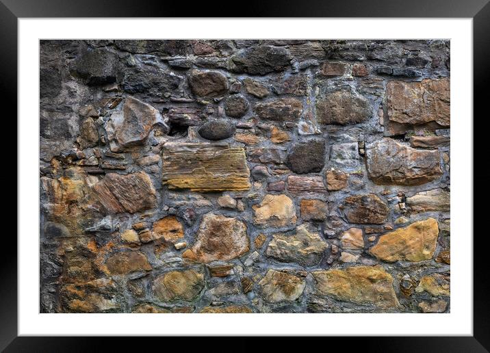 Old Stone Wall Of Greyfriars Kirkyard In Edinburgh Framed Mounted Print by Artur Bogacki