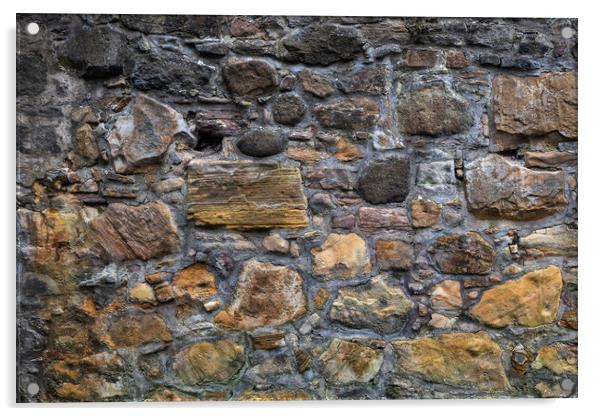 Old Stone Wall Of Greyfriars Kirkyard In Edinburgh Acrylic by Artur Bogacki