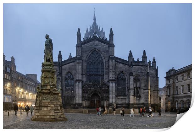 St Giles Cathedral At Dusk In Edinburgh Print by Artur Bogacki