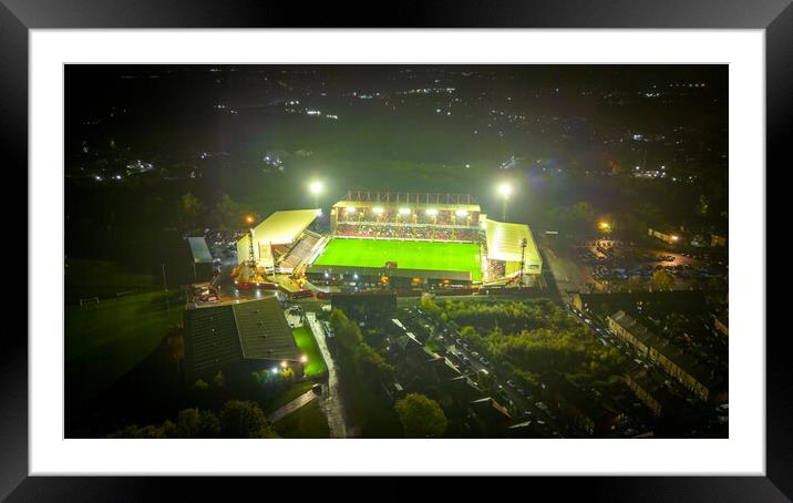 Oakwell Under the Lights Framed Mounted Print by Apollo Aerial Photography
