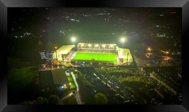 Oakwell Under the Lights Framed Print by Apollo Aerial Photography