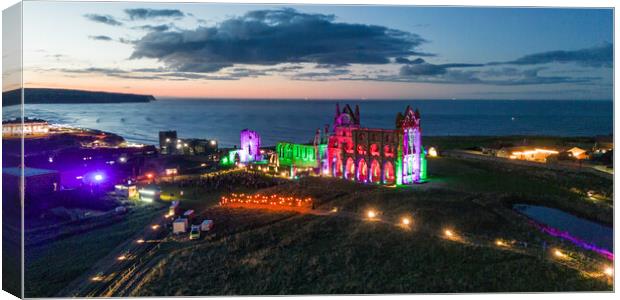 Whitby Abbey After Dark Canvas Print by Apollo Aerial Photography