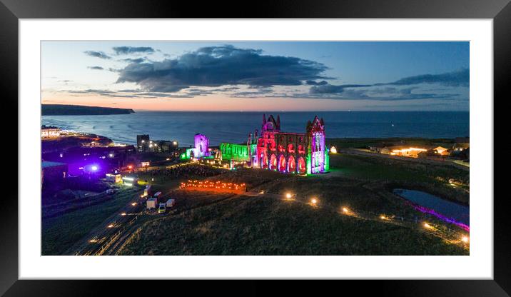 Whitby Abbey After Dark Framed Mounted Print by Apollo Aerial Photography