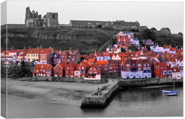 Whitby Selective Colour Canvas Print by Tim Hill