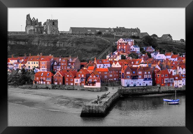 Whitby Selective Colour Framed Print by Tim Hill