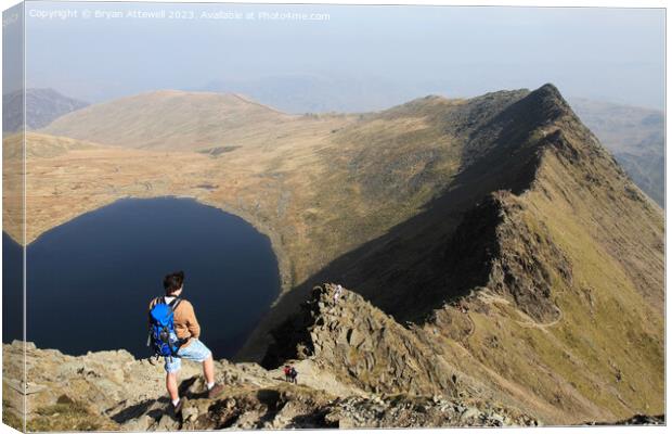Striding Edge from Helvellyn Canvas Print by Bryan Attewell