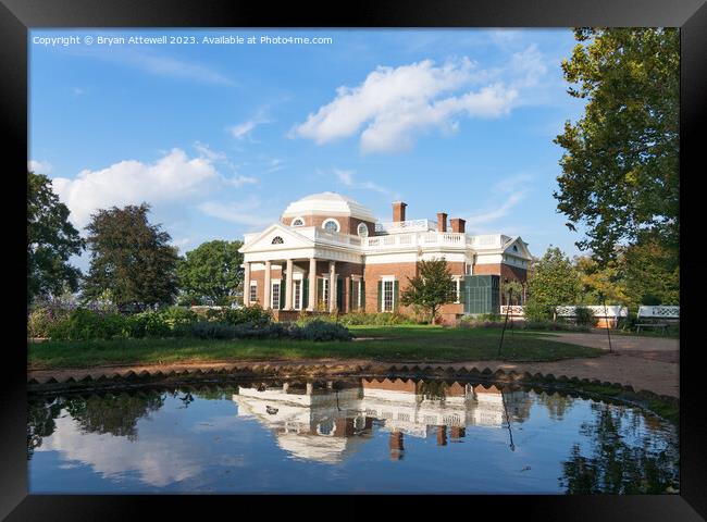 Thomas Jefferson's house at Monticello, Charlottes Framed Print by Bryan Attewell