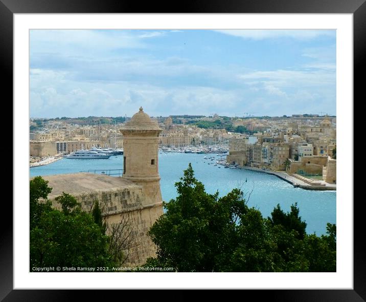 Grand Harbour Valletta Framed Mounted Print by Sheila Ramsey