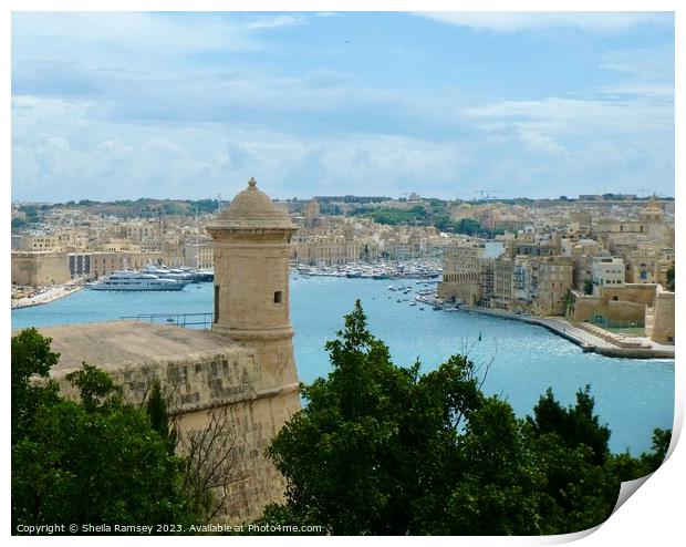 Grand Harbour Valletta Print by Sheila Ramsey