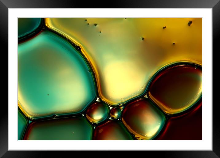 Oil & Water Abstract I Framed Mounted Print by Sharon Johnstone