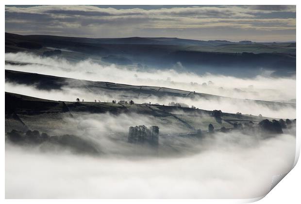 Kinder and South Head from Chinley Churn Print by MIKE HUTTON