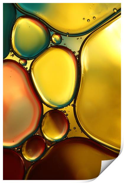 Oil & Water Abstract II Print by Sharon Johnstone