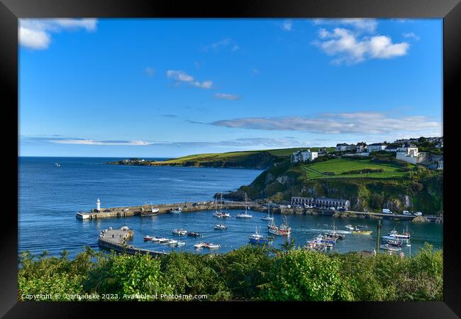 A view on Mevagissey Harbour, Cornwall  Framed Print by  Garbauske