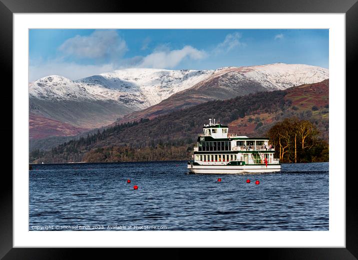 Winter on lake windermere Framed Mounted Print by Michael Birch