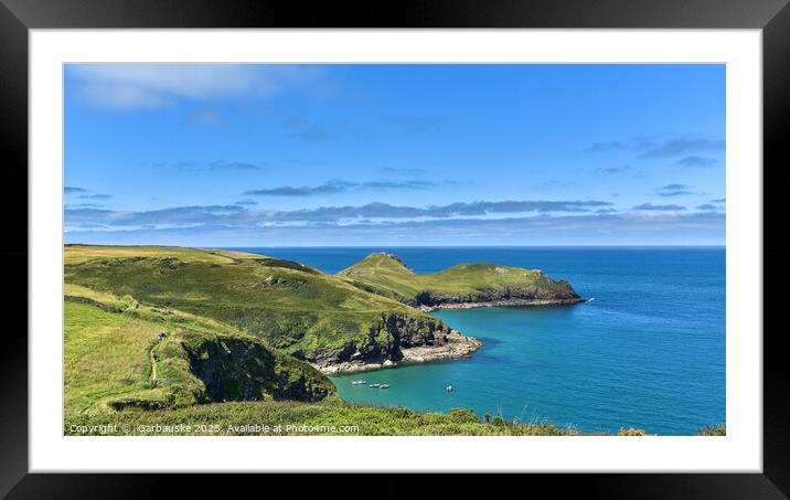 The Rumps, Pentire head, Cornwall Framed Mounted Print by  Garbauske
