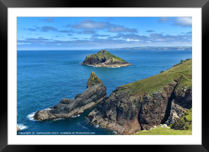 The Mouls, Pentire Head, Cornwall Framed Mounted Print by  Garbauske