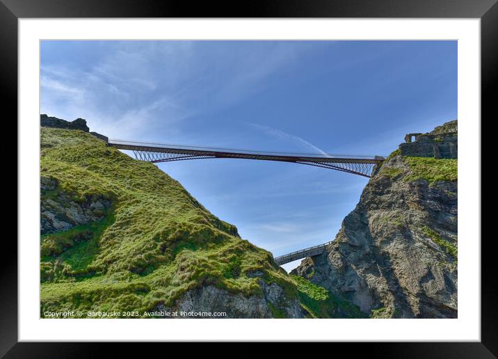 Bridge at Tintagel castle, Cornwall, UK Framed Mounted Print by  Garbauske