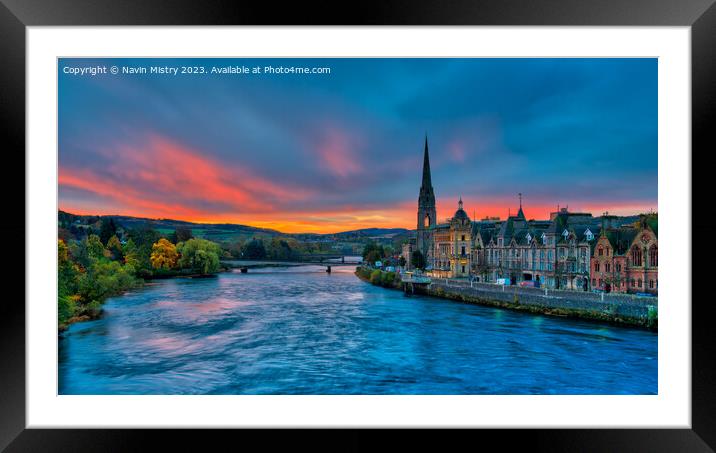 A beautiful Sunrise Perth Scotland  Framed Mounted Print by Navin Mistry