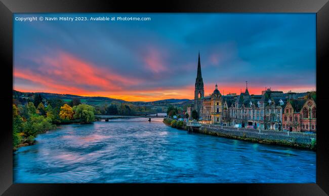 A beautiful Sunrise Perth Scotland  Framed Print by Navin Mistry