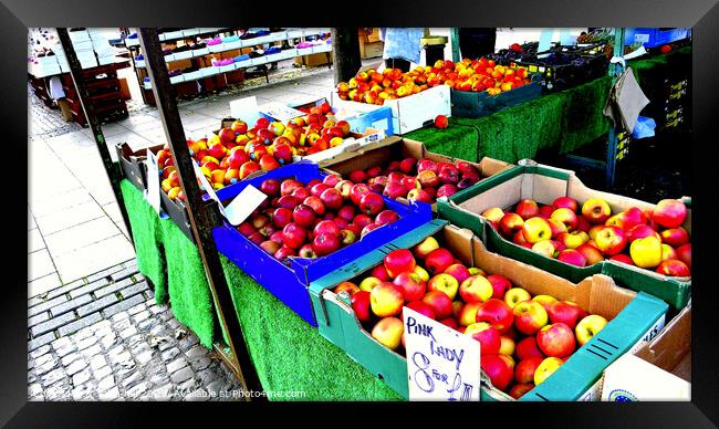 Fresh fruit Market stall Framed Print by john hill