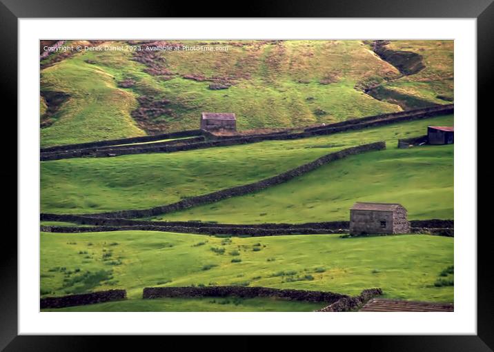 A Yorkshire Landscape Framed Mounted Print by Derek Daniel