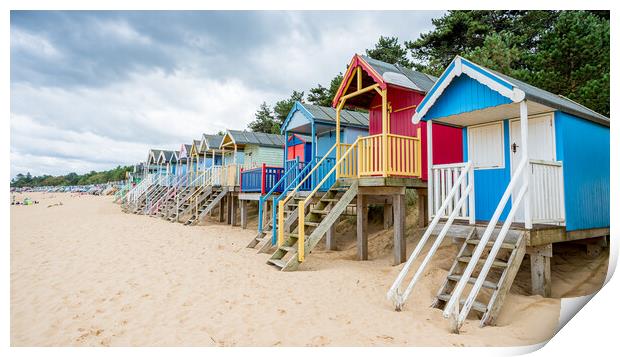Beautifully coloured beach huts at Wells Print by Jason Wells