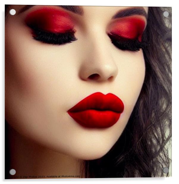 Red Lips Acrylic by Zap Photos