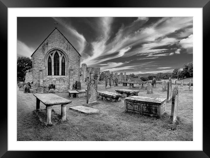 Easby Black and White ~ St Agatha's Church Framed Mounted Print by Tim Hill