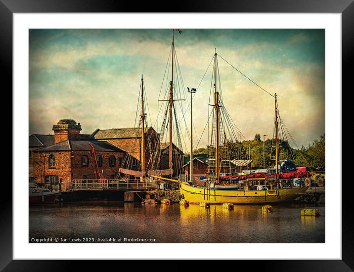 Tall masts at Gloucester Docks Framed Mounted Print by Ian Lewis