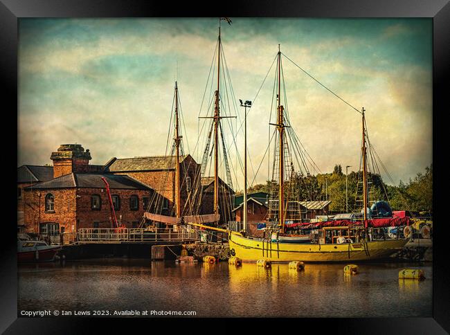 Tall masts at Gloucester Docks Framed Print by Ian Lewis