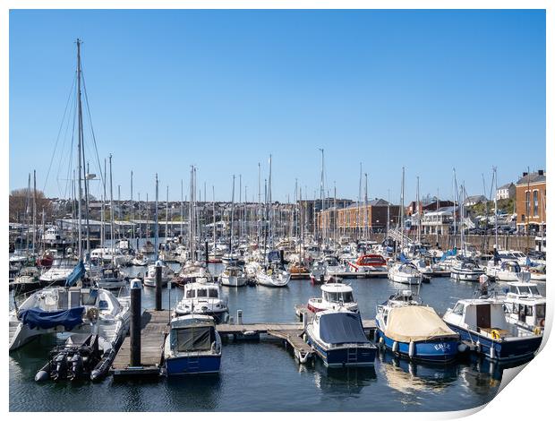 Milford Marina, Milford Haven, Pembrokeshire. Print by Colin Allen