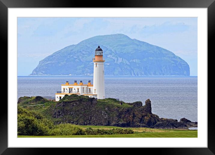 Ailsa Craig and Turnberry Lighthouse Framed Mounted Print by Allan Durward Photography