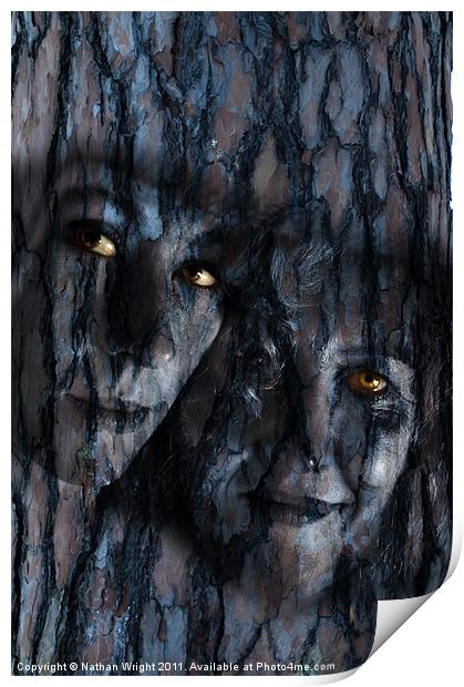 Mother and daughter tree Print by Nathan Wright