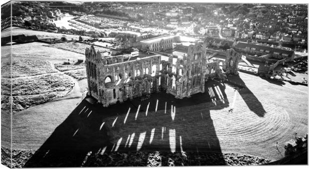 Whitby Abbey Shadows Canvas Print by Apollo Aerial Photography