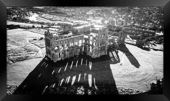 Whitby Abbey Shadows Framed Print by Apollo Aerial Photography