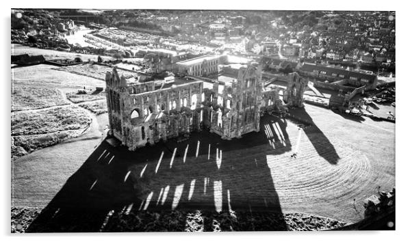 Whitby Abbey Shadows Acrylic by Apollo Aerial Photography